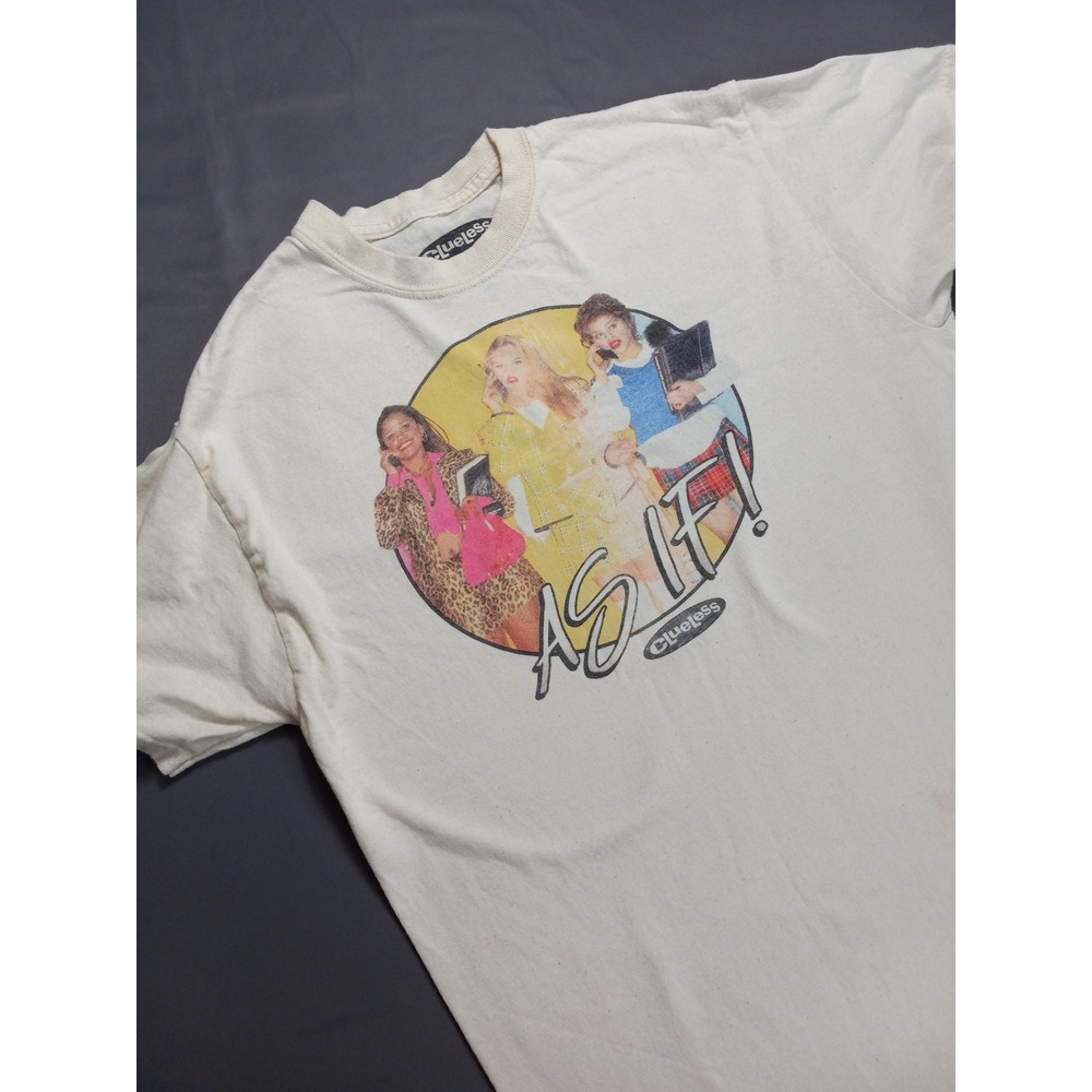 Y2K Clueless Movie Graphic T-Shirt Womens Cream As‎ If 90s Retro Tee